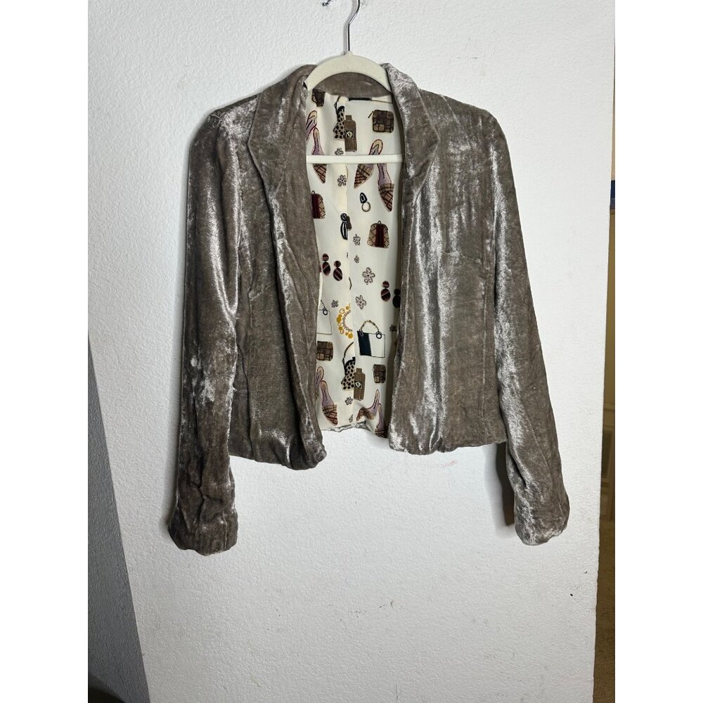 Velvet Blazer Lining Fashion Theme Reversible M